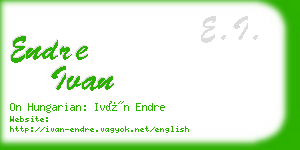 endre ivan business card